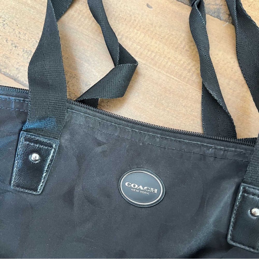 Coach Logo Nylon Tote - Picture 3 of 9